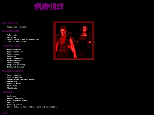 monsterfiles/vampires screenshot