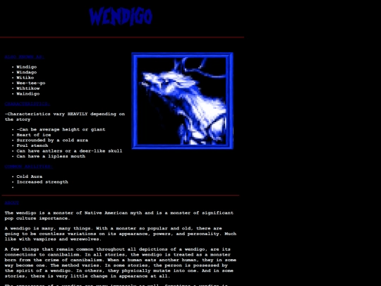 monsterfiles/wendigo screenshot