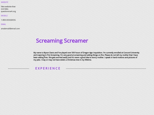 resume screenshot