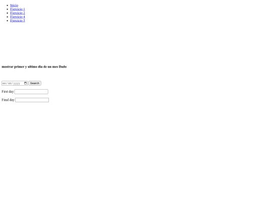 Fecha de un mes dado screenshot