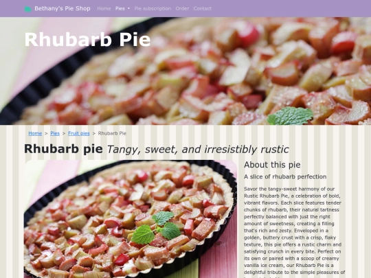 products/rhubarbpie screenshot
