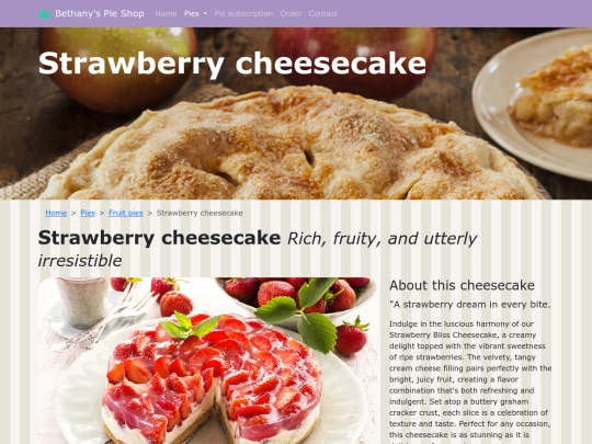 products/strawberrycheesecake screenshot