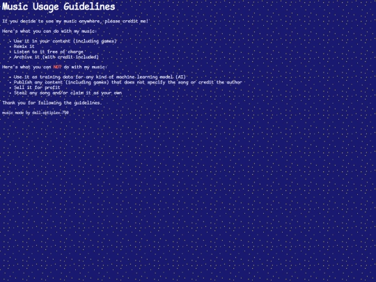 music/guidelines screenshot