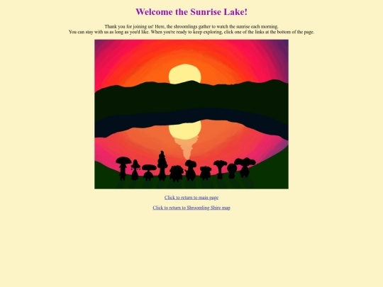 shroomling-shire/sunrise-lake screenshot