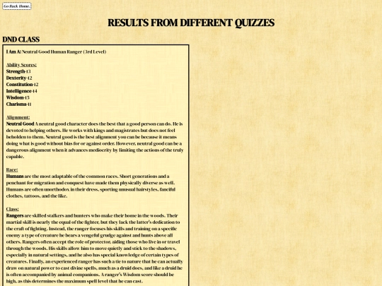 quizzes screenshot