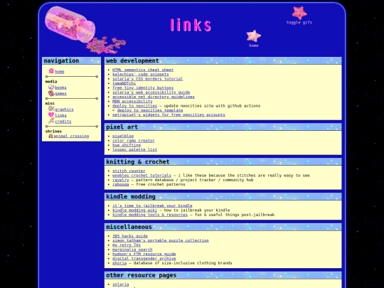 links screenshot