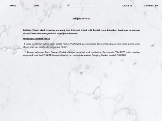 kebijakan privasi screenshot