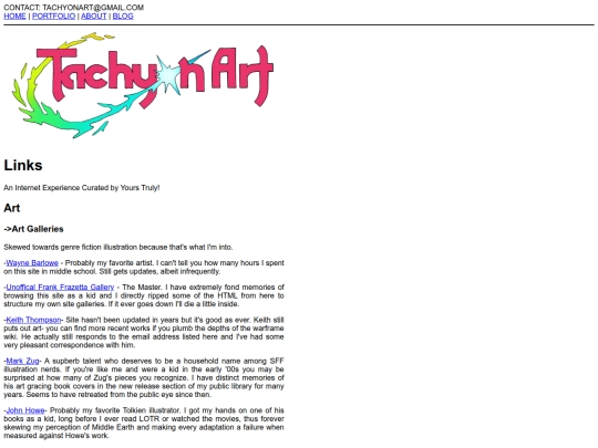 links screenshot