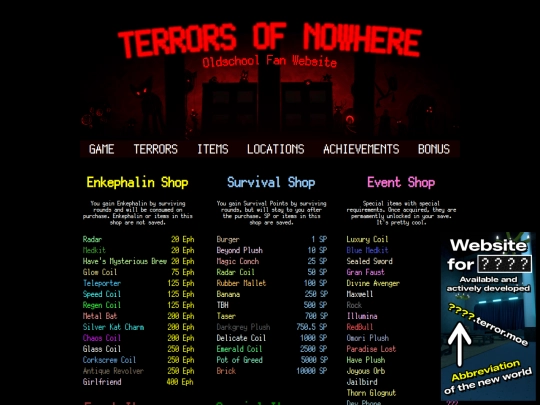 items screenshot