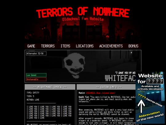 terrors/whiteface screenshot