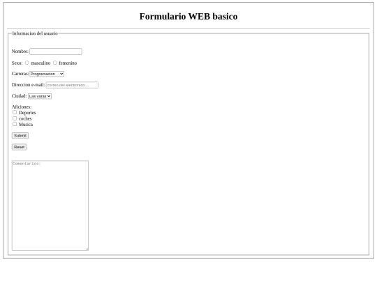 Formulario/Formulario screenshot