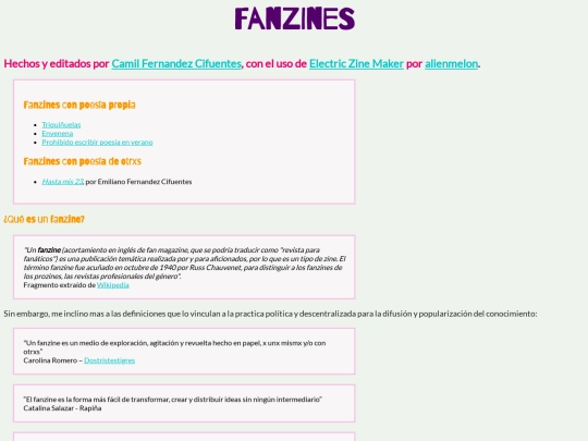fanzines screenshot