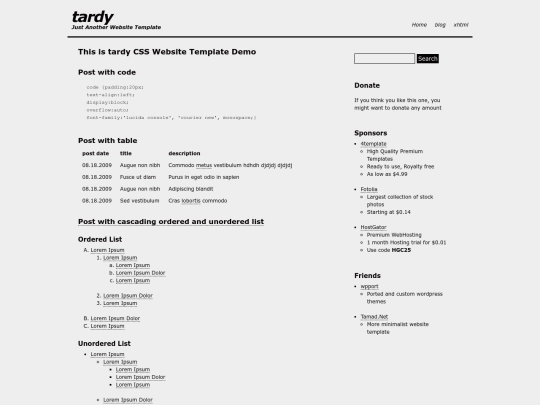 blog/xhtml-elements screenshot