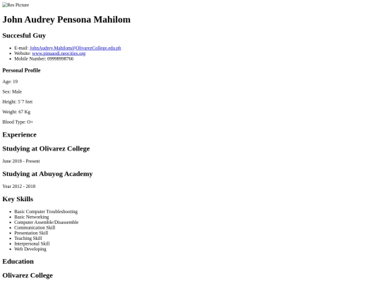 Resume screenshot