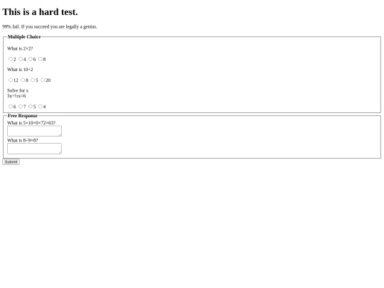 form/mathtest screenshot