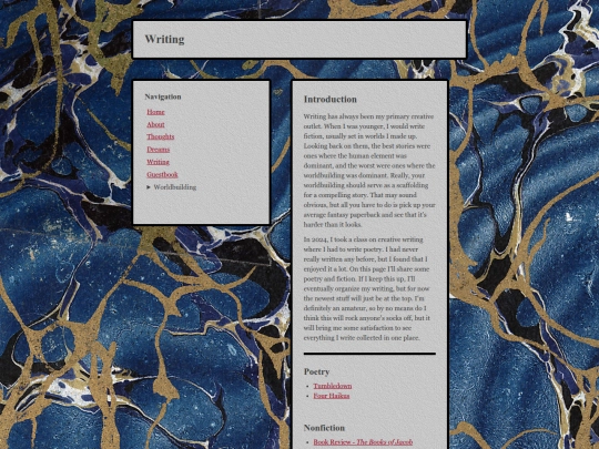writing screenshot