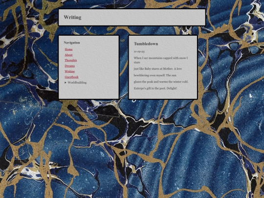 writing/tumbledown screenshot