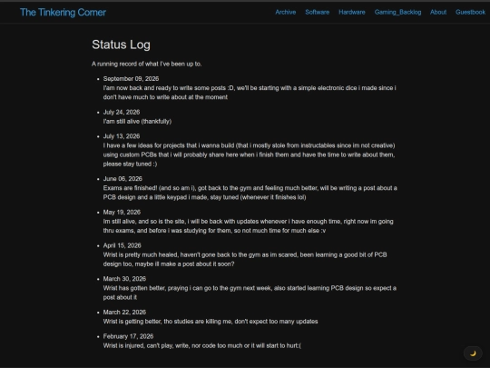 status-log screenshot