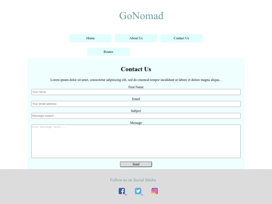 GoNomadContactUsPage screenshot