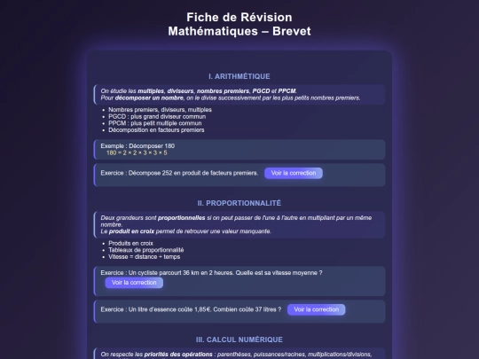 fiche-maths screenshot