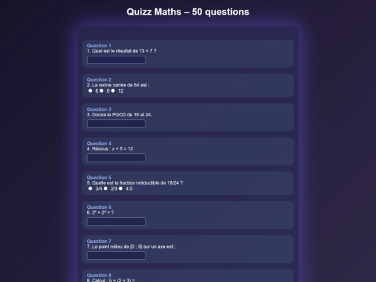 quizz-math screenshot