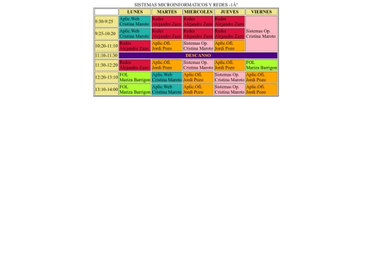 Horario screenshot