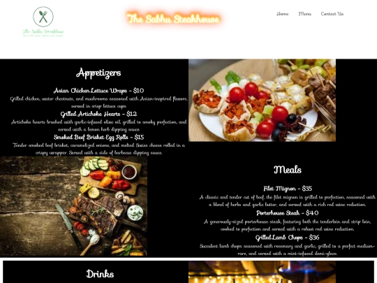 menu screenshot