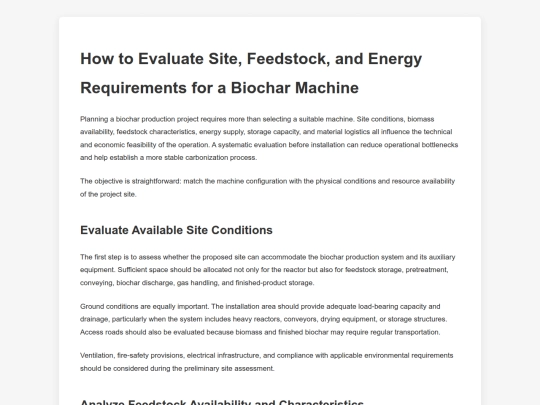 how-to-evaluate-site-feedstock-and-energy-requirements-for-a-biochar-machine screenshot