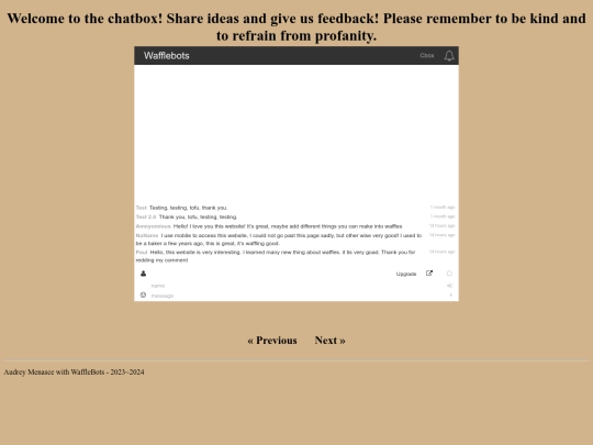 feedback screenshot