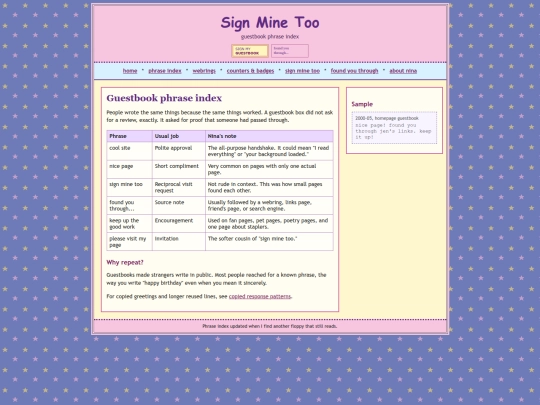 guestbook-phrases screenshot