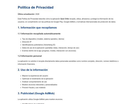quiz chile/politicas screenshot
