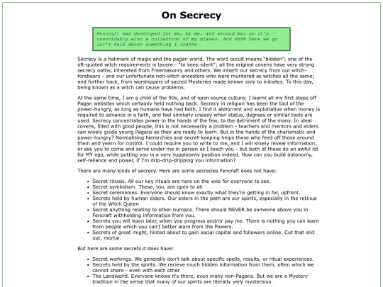 FurtherWords/onsecrecy screenshot