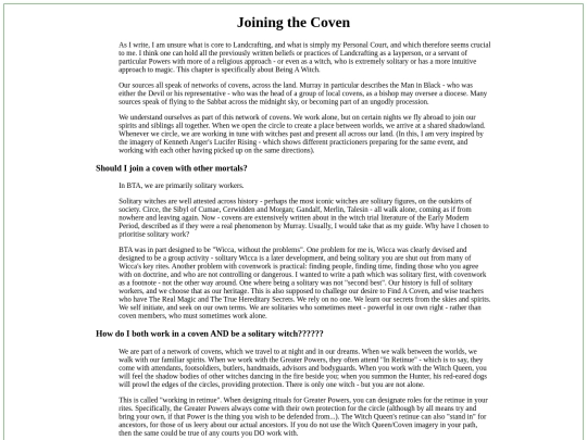 Lessons/JoiningTheCoven screenshot