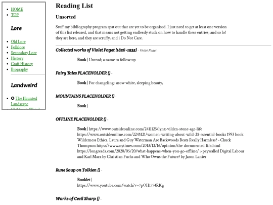ReadingList/RL-unsorted screenshot