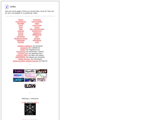 links screenshot