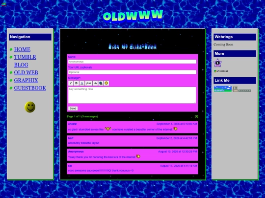 guestbook screenshot