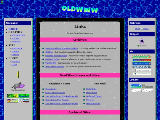 oldweb screenshot