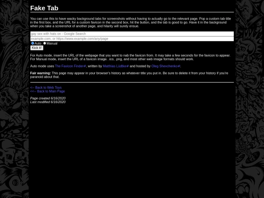 webtoys/faketab screenshot