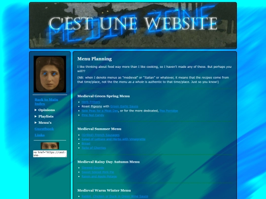 menus screenshot