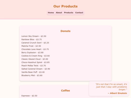 products screenshot