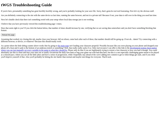 theworldgetsstranger/troubleshooting screenshot