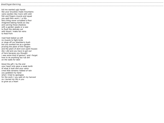 Poems/deathgardening screenshot