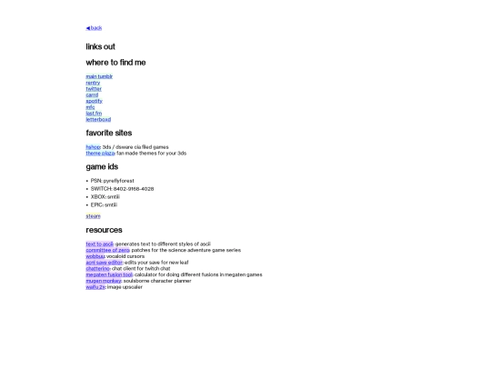 links screenshot