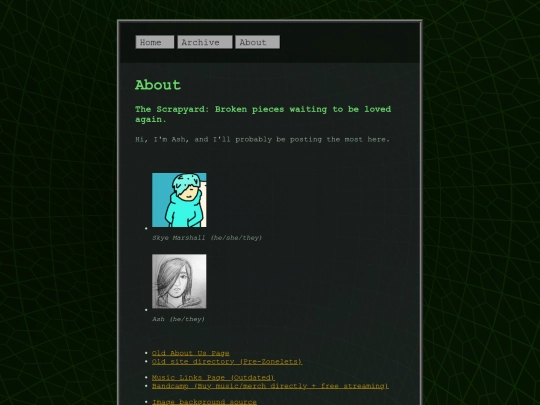 blog/about screenshot