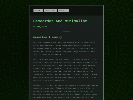 blog/posts/2024-12-05-Camcorder-And-Minimalism screenshot