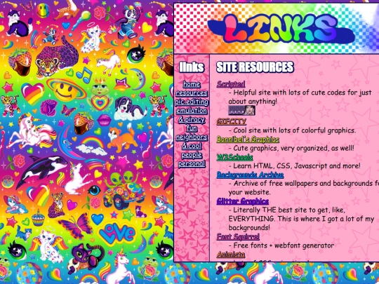 links screenshot