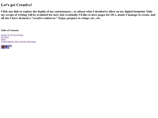 Creative_Endeavors/Creative_Endeavors_Table_of_Contents screenshot