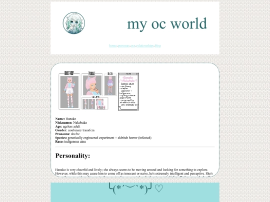 oc pages/hanako screenshot