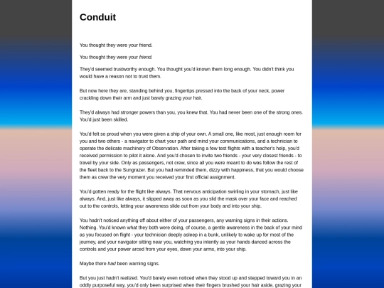 writing/conduit screenshot