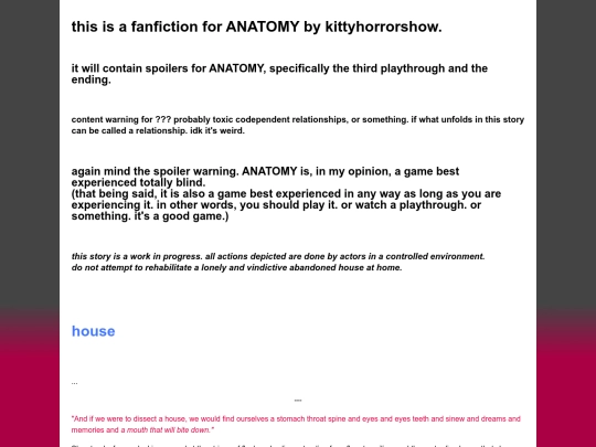 writing/house screenshot
